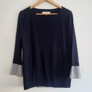 Loft navy medium cotton top